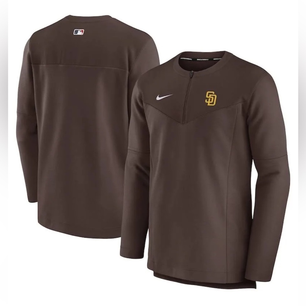 Nike San Diego Padres Brown Quarter Zip Pullover - MLB - Mens small